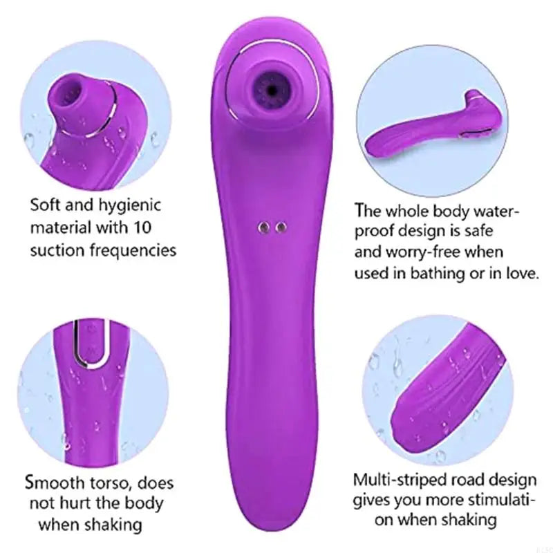 Sex Stimulating Massage 10-Frequency Vibrator and 10-Suction Stimulator Massager