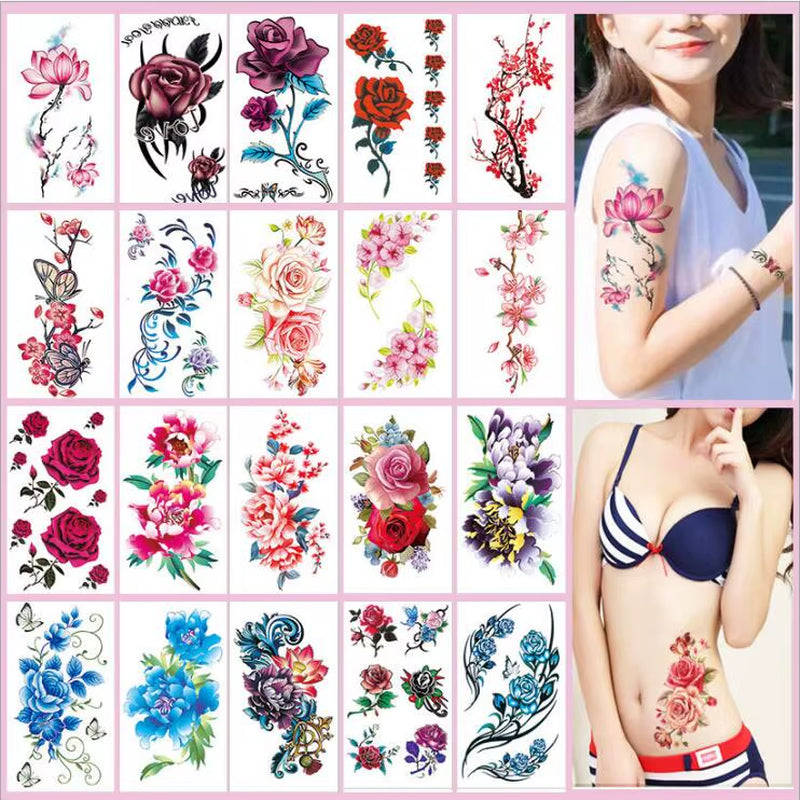 Tatoo Sex 10/20 Pcs Waterproof Temporary Tattoos Stickers Tattoo Girl 3D Fake Sex Womb Tattoo Stickers Fake Tattoos for Women