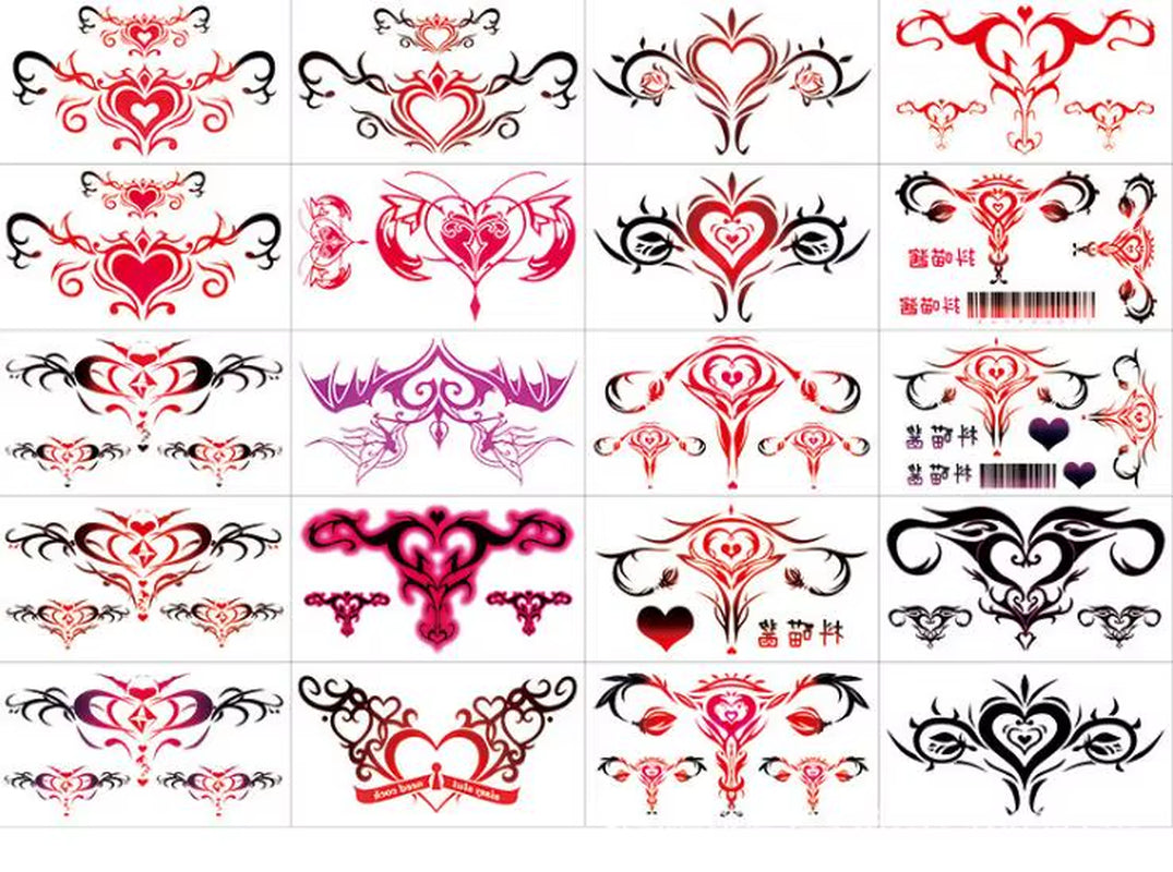 Tatoo Sex 10/20 Pcs Waterproof Temporary Tattoos Stickers Tattoo Girl 3D Fake Sex Womb Tattoo Stickers Fake Tattoos for Women